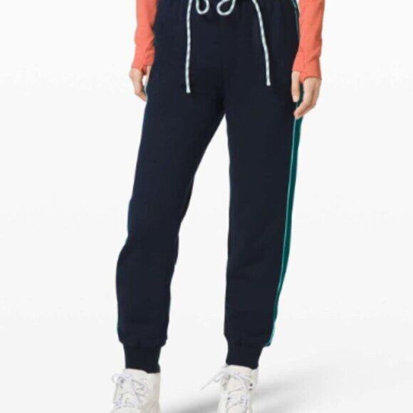 lululemon athletica Pants - Lululemon x Roksanda Face Forward Jogger Women's Size 4 True Navy Emerald Cotton